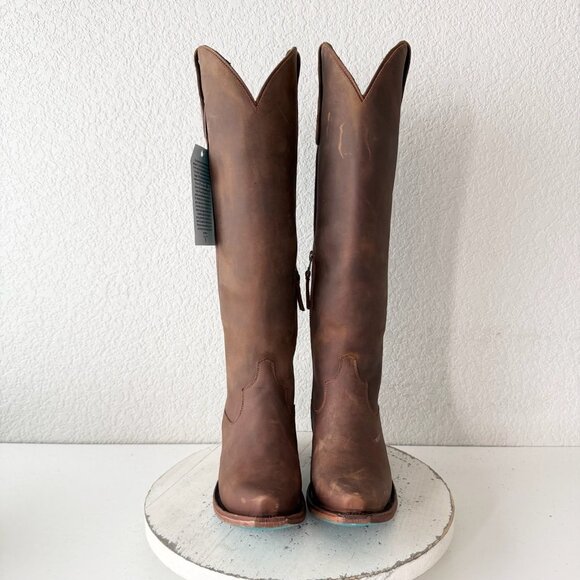 Lane OLIVIA JANE Knee High Womens Cowboy Boots 6 Brown Leather Western Cowgirl - Picture 5 of 11